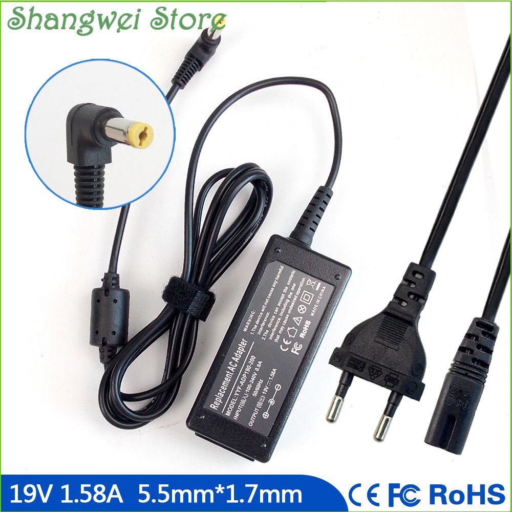 19V 1.58A Notebook Power Adapter Charger for Acer Aspire One AOA150-1672 AOD250-1341 AOD250-1633 AOD250-1604 AOD250-1727 751H-1611