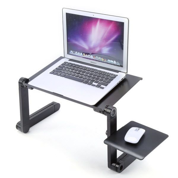 T8 Aluminium Laptop Table - Black