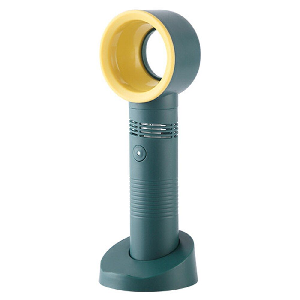 Portable Bladeless Fan Cordless Handheld USB Rechargeable Cooling Fan Summer Mini Air Cooler 3 Speed Level Leafless Desktop Fan