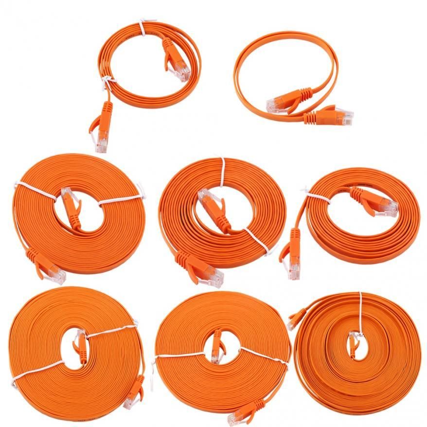 1m/5m/10m/15m RJ45 CAT6 Ethernet Network Flat LAN Cable UTP Patch Router Cables