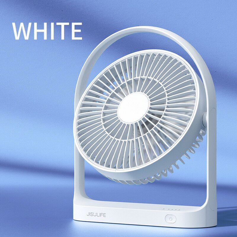 JISULIFE  Table Fan Mini USB  Strong Wind  Rechargeable Desk Fans  4000mAH with 4 gear Wind Speed 270 Degree Rotata