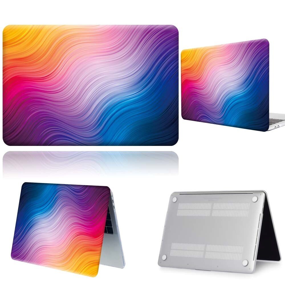 Multicolor Pattern Fit MacBook Air Pro Retina 11/12/13/15 Inch Laptop Scratch Resistant Rubberized Hard Shell Cover Case