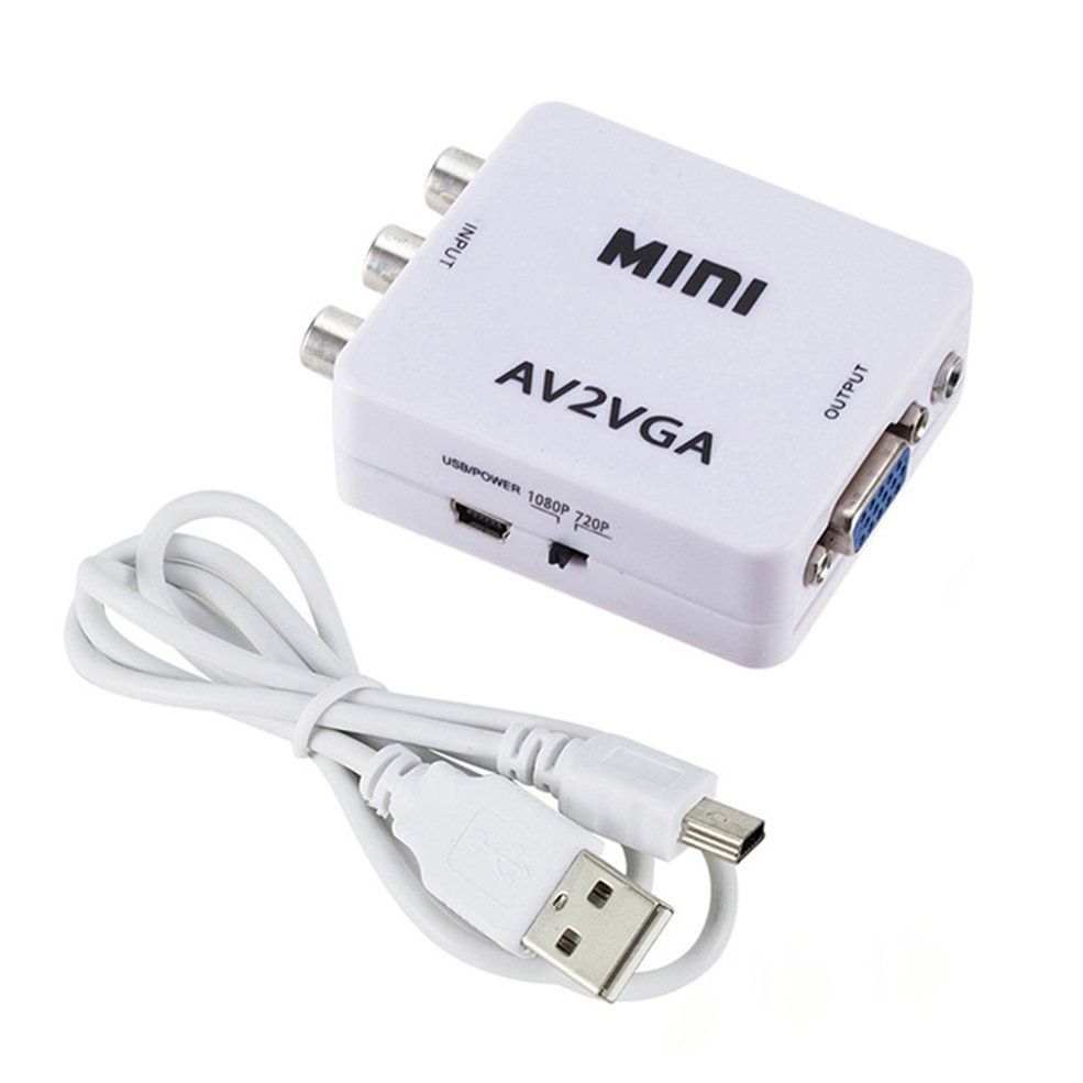 Mini High Definition AV2VGA Video Converter Box AV RCA CVBS To VGA Converter