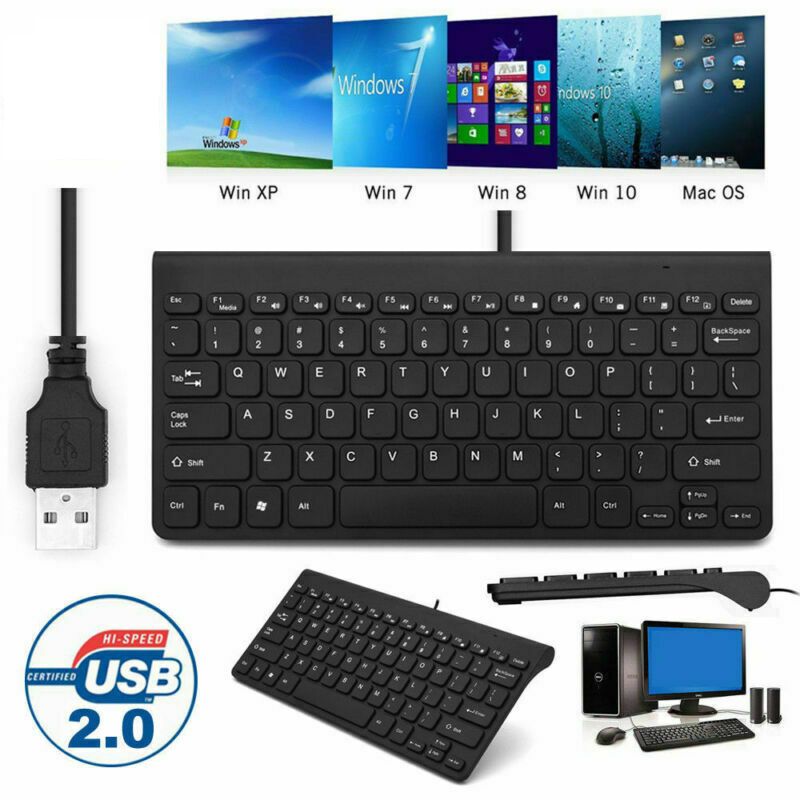 USB 2.0 Ultra Slim Portable Mini Wired Keyboard For Desktop PC Laptop 78 Keys Waterproof Keypad Newest In Stock Hot
