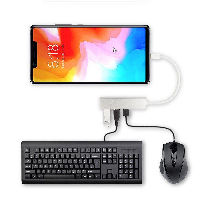 Type-C HUB Aluminiu Alloy USB-C Adapter USB 3.0 Port SD Card Reader For Samsung Galaxy S9/S8 s8+ Huawei Mate 10 20 /P20 Pro case