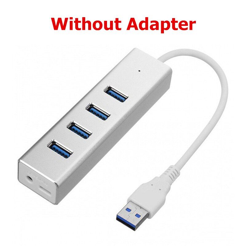 USB 3.0 HUB Aluminium External 4 Port USB Splitter with DC Micro USB Power Port for iMac Computer Laptop Accessories HUB USB 3.0