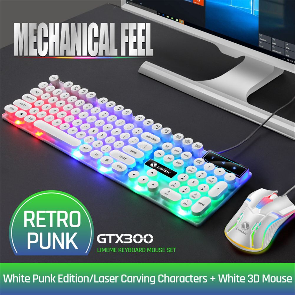 GTX300 USB Wired Keyboard Mouse Set 104 keys Backlight Gaming Keyboard Gaming Mouse for Laptop PC Geartronic