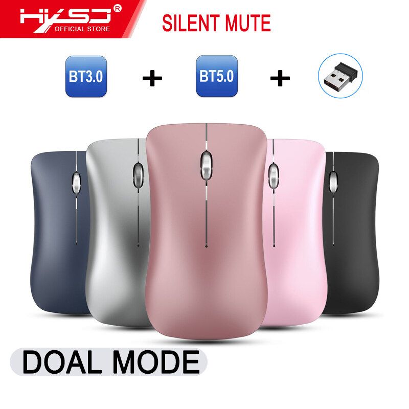 HXSJ T23 Double Mode Bluetooth Mouse Basic Mice  Wireless Mouse Mice for PC La-ptop Office Gaming Ergonomic Vertical Silent mute Mice BT 2.4Ghz Rechargeable Mice Optical Sensor