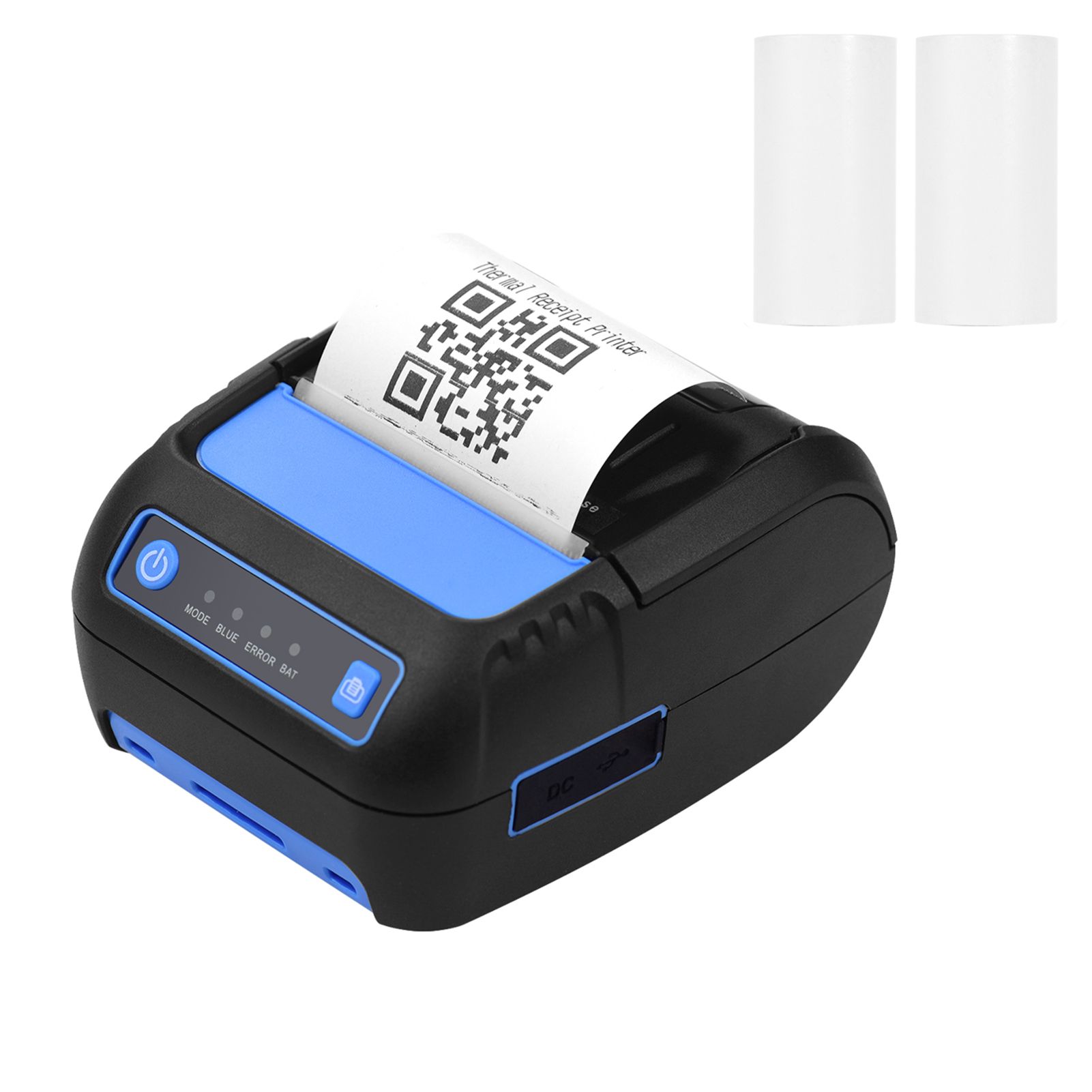 Aibecy Portable 58mm Thermal Receipt Printer Handheld Barcode Printer USB BT Connection Wireless with 2 Rolls Paper Inside Support ESC/TSPL/CPCL Command Compatible with Windows Android IOS for Supermarket Store Restaurant