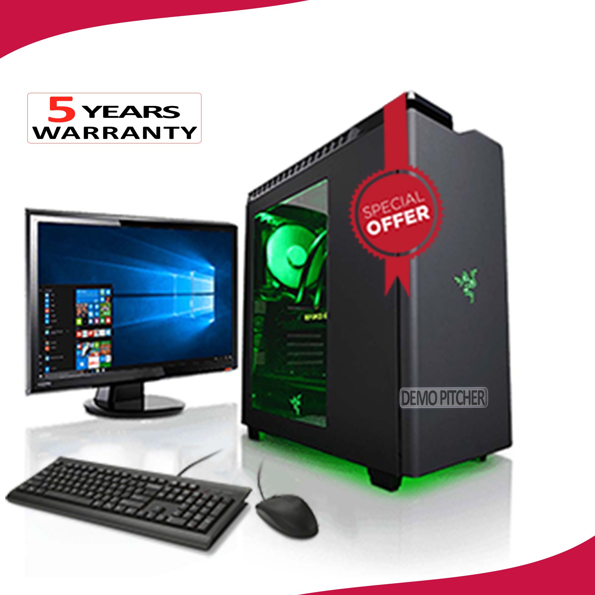Intel® Dual Core Ram 4Gb Hdd 500Gb Monitor 19” Hp Samsung Dellintel Hd Graphics Built-In for Gaming Pc Windows 7 64 Bit Brand New Desktop Computer