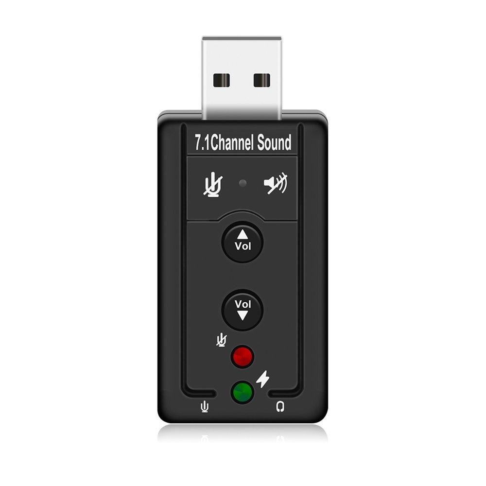 TE USB 2.0 External Sound Card 7.1CH Audio Mini Adapter With Button Control