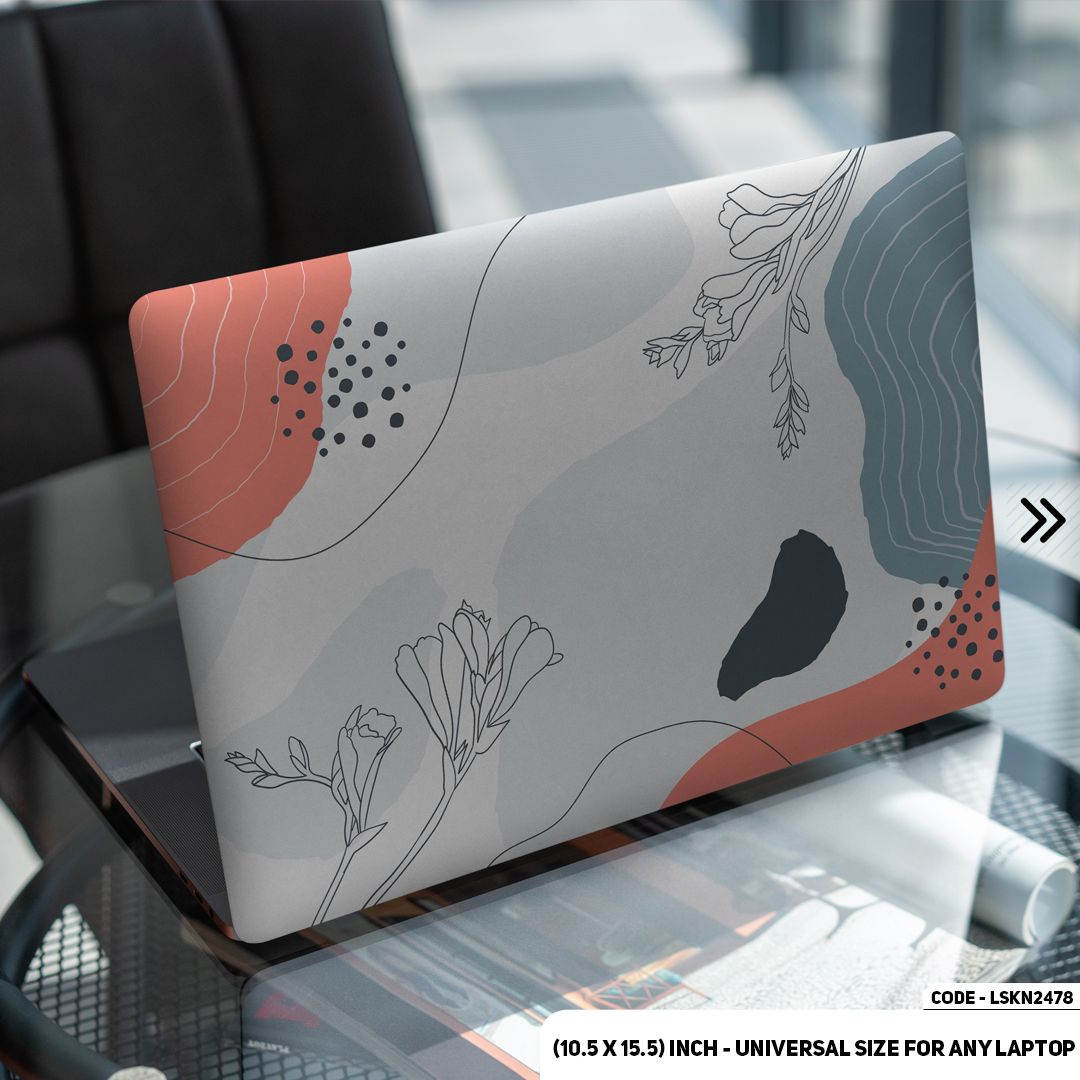 LSKN2478 - Flower Pattern Floral Design Laptop Skin Decal Sticker For Any Kind of Laptop Waterproof Removable Laptop Sticker (10.5X15.5) - Handy Commodity