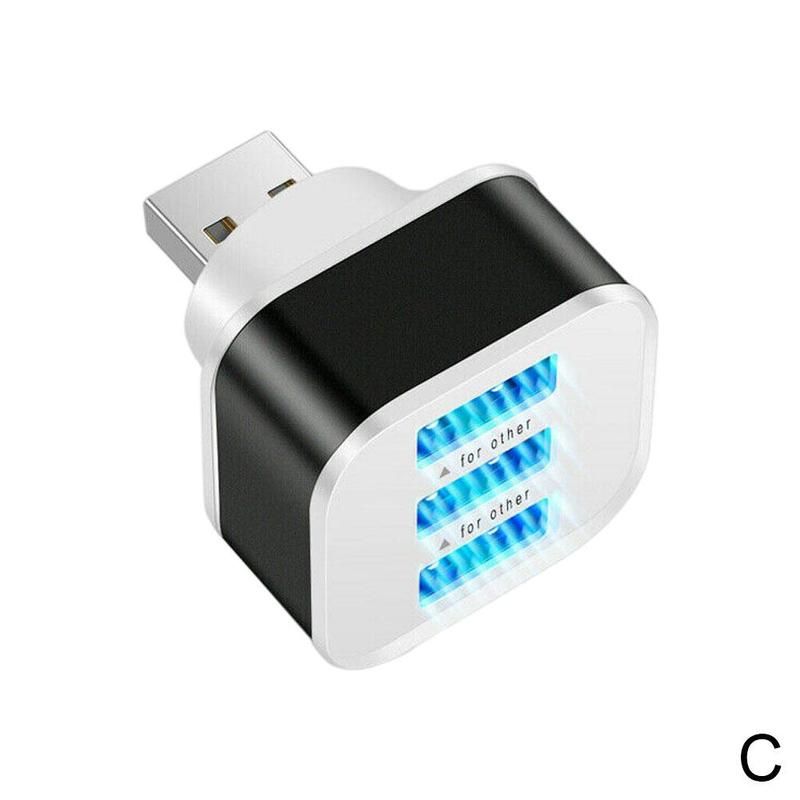 High Speed 3 Ports Portable USB Extender Adapter USB2.0 Port Splitter For PC Laptop Notebook Receiver Computer Accessories（Golden）
