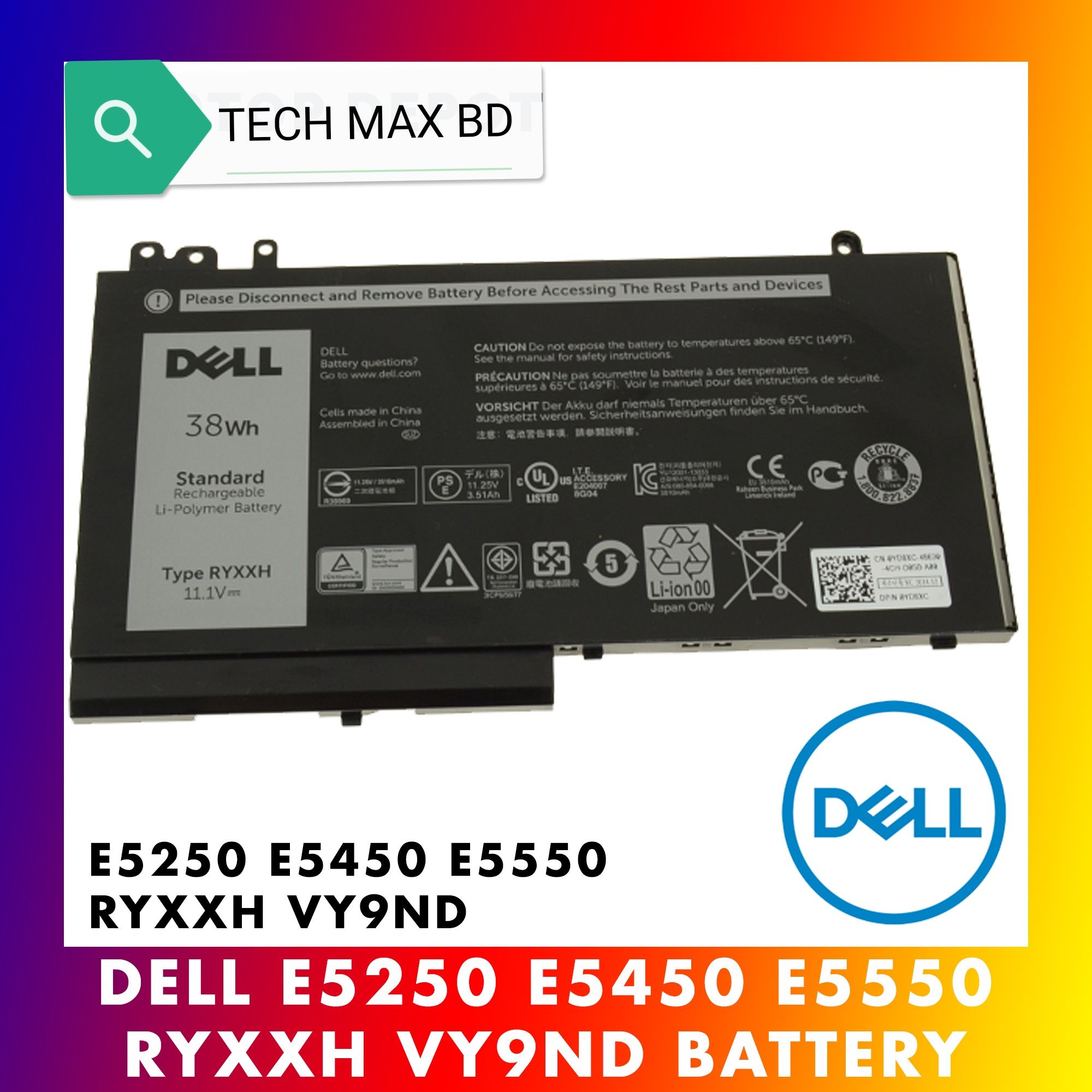Laptop Battery For Dell_ Latitude 12 5000 E5250 E5450 E5550 RYXXH Laptop Battery