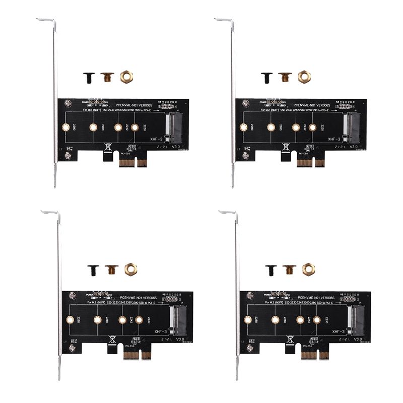 4X Add On Cards PCIE to M2 Adapter PCI Express 3.0 X1 to NVME SSD M2 PCIE Raiser Adapter Support 2230 2242 M.2 SSD