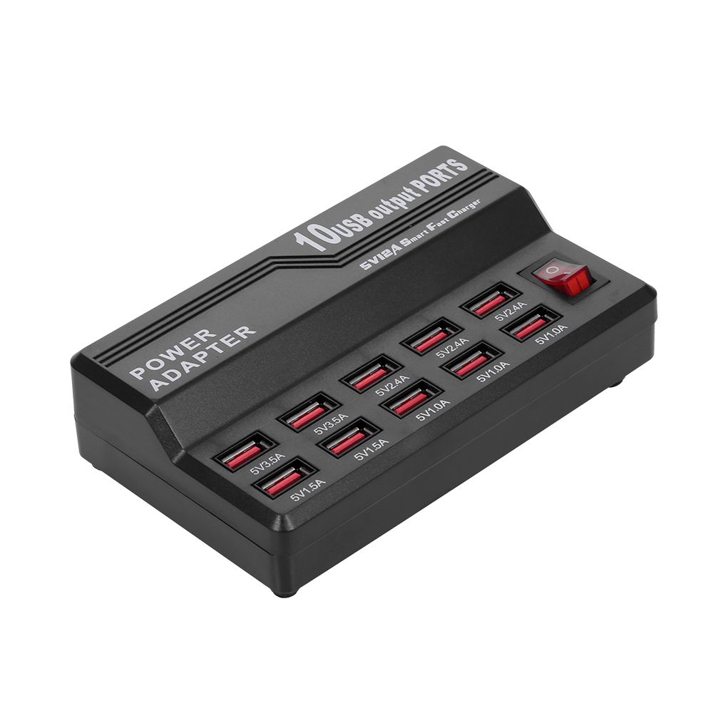 Smart Charging Station with 10 Ports USB Charging Dock USB Charger of Universal Compatibility Charging Station for Family and Office Use