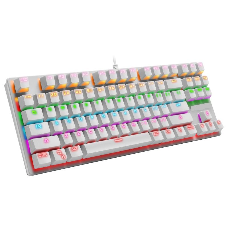 Yfashion Computer Keyboard Colorful 87-key aming Keyboard Office Mechanical Keyboard
