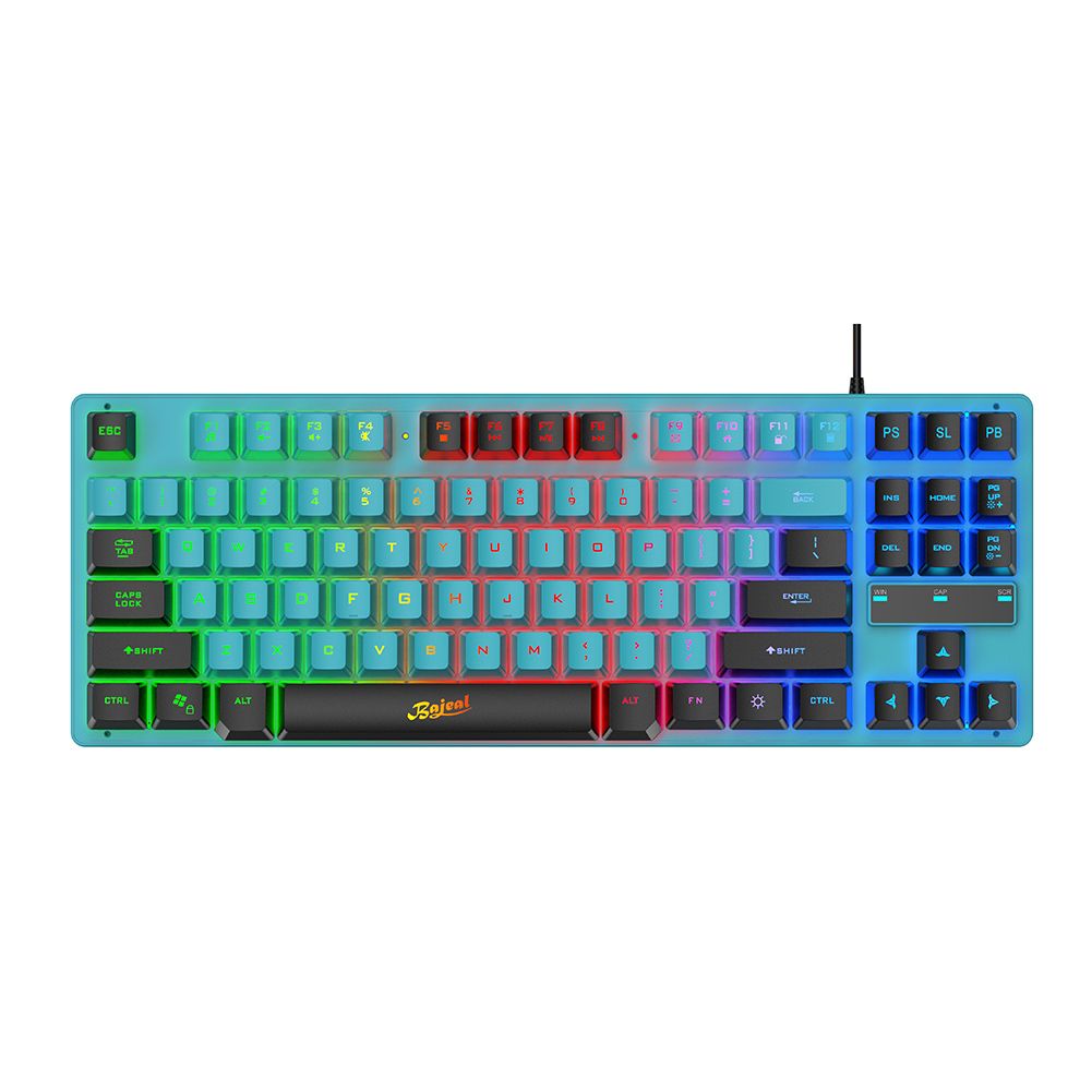 Bajeal Kb-10 Mechanical Feel Keyboard 87-key Gaming Laptop Rainbow Luminous Portable Keyboard Gaming Keyboard Fingerboard with nice material