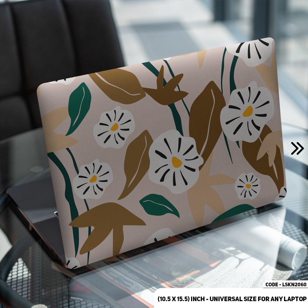 LSKN2060 - Flower Pattern Floral Design Laptop Skin Decal Sticker For Any Kind of Laptop Waterproof Removable Laptop Sticker (10.5X15.5) - Handy Commodity