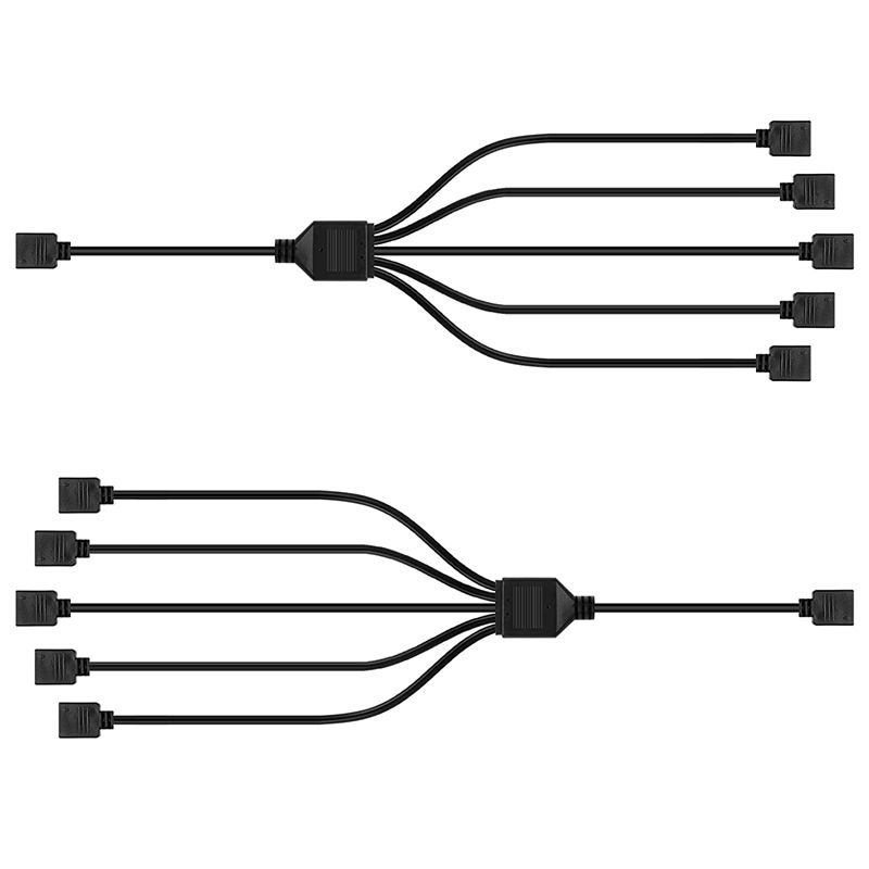 2Pcs Fan RGB Splitter Adapter Cable Motherboard Extension 5V 3 Pin Fan Cable Splitter for Computer Housing CPU Cooler