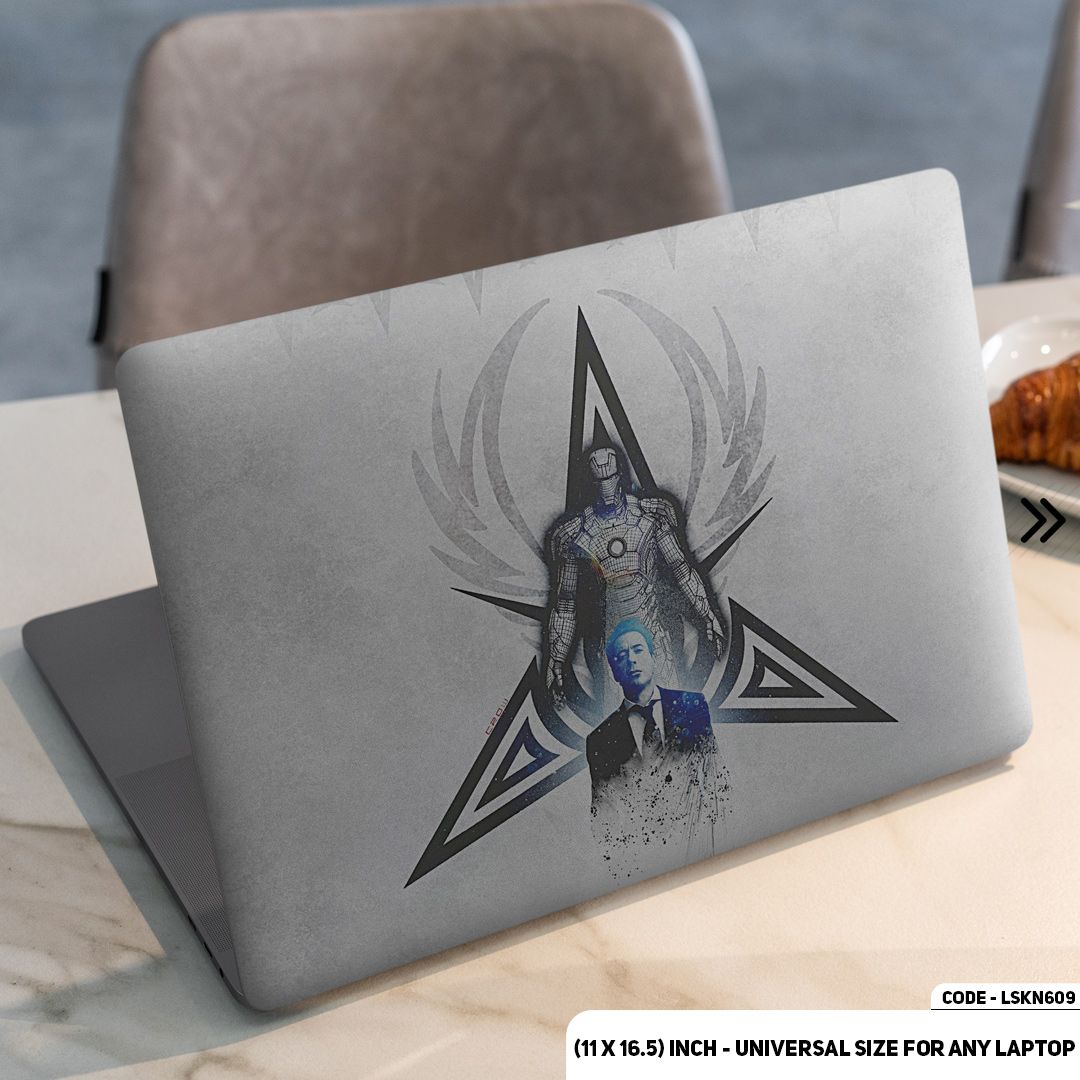 LSKN609 - White Shadow Of Iron Man Laptop Skin Decal Sticker For Any Kind of Laptop Waterproof Removable Laptop Sticker (10.5X15.5) - Handy Commodity
