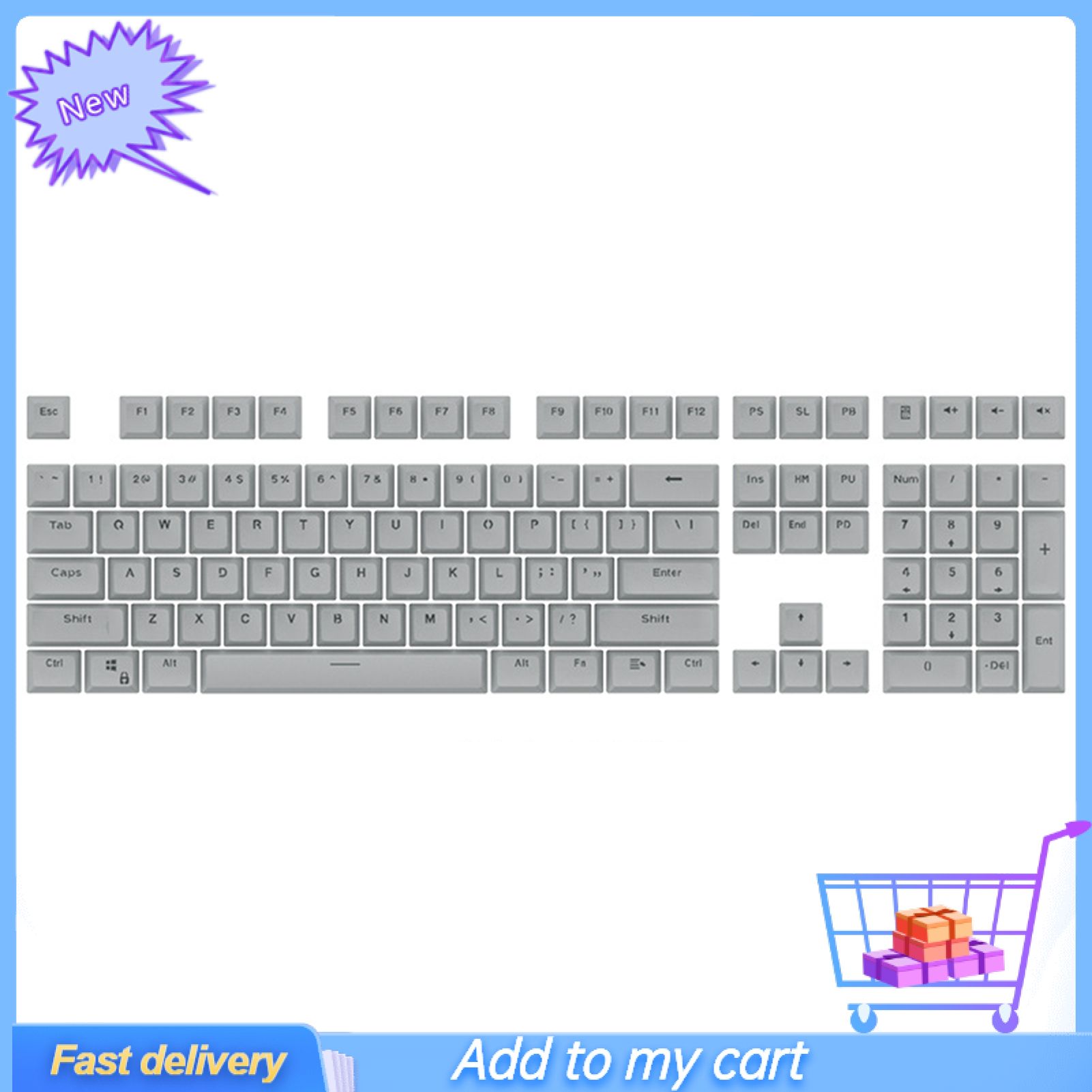 Greenbox 108Pcs Universal ABS Backlight Solid Color Keycaps Mechanical Keyboard Accessory