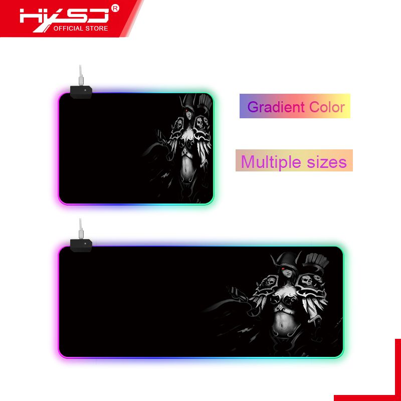 HXSJ WTU-149-L Dark Emissary RGB Mouse Pad Lock Edge Super Large Magic Color Luminous Non Slip Keyboard Pad Electronic Game Desk Pad