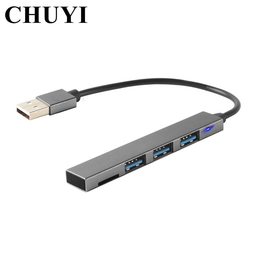 High Speed USB Hub 3 Ports USB 2.0 Hub Multi USB Splitter Power Adapter OTG Hab Multiple USB2.0 Hub TF Card Reader For PC Laptop