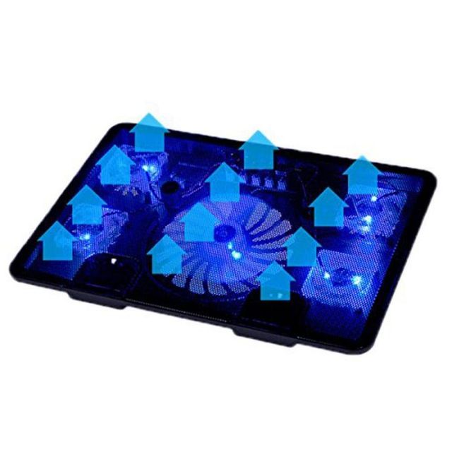 【To Global】---Neo star Genuine 5 Fan 2 USB LED Cooling Pad for Laptop - Black