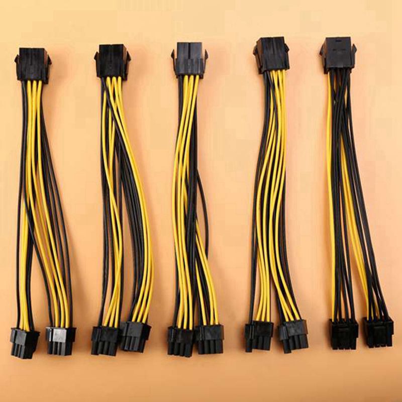 10 Pack PCI-E 8Pin to 2X 8 Pin (6+2) Power Splitter Cable for PCIE PCI Riser GPU Power Y - Splitter Extension Cable