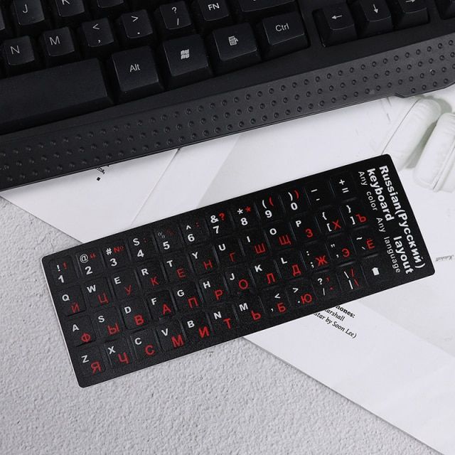 1Pcs Waterproof Standard Russian Language Keyboard Stickers Layout with Button Letters Alphabet for Pc Keyboard Protective Film