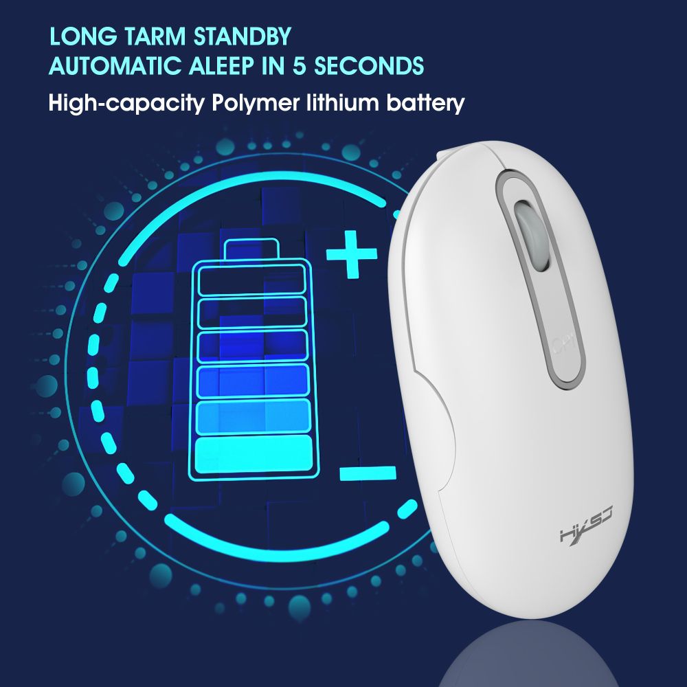 HXSJ Ultra-thin New 2.4G Wireless Silent Mouse 1600DPI Rechargeable Ultra-thin Black office Home Computer Accessories white brand new and high quality