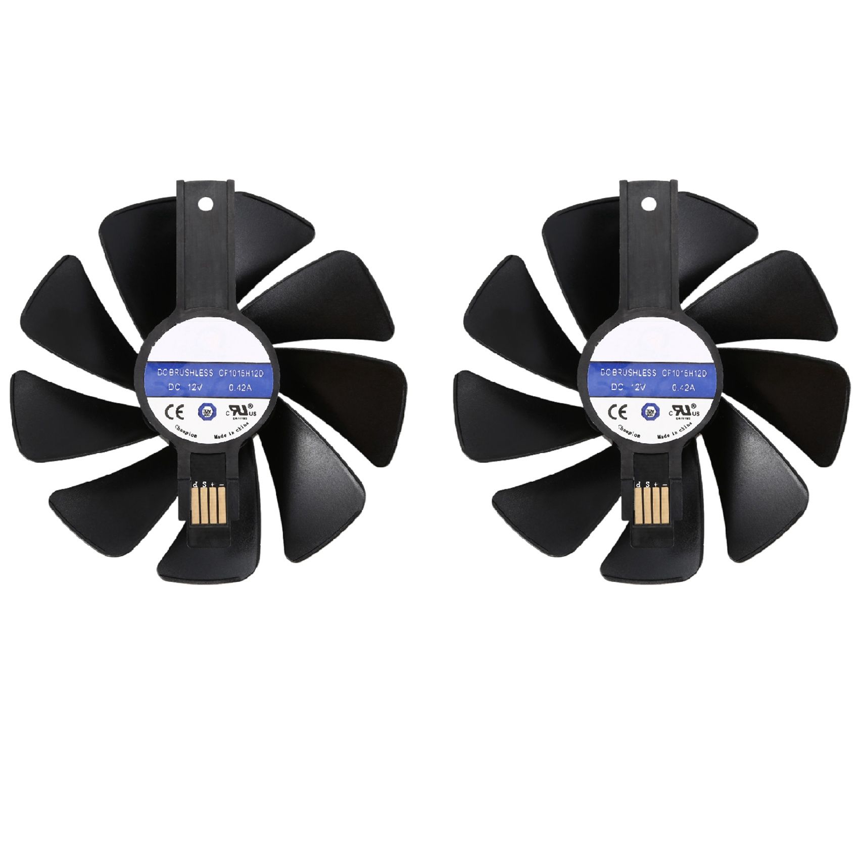 2X 95Mm CF1015H12D DC12V Video Card Cooler Cooling Fan Replace for Sapphire 8G RX 470 4G GDDR5 RX570 4G/8G D5 RX580 8G