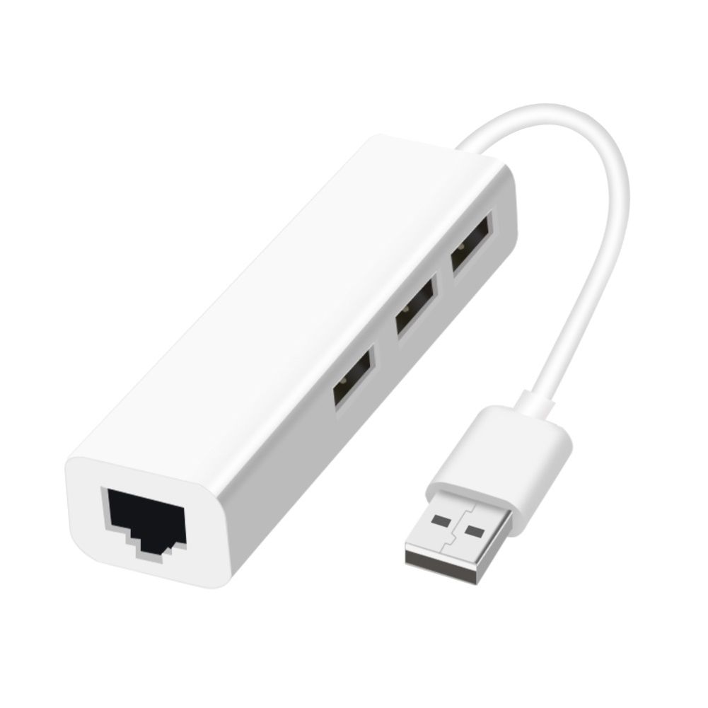 USB/Type-C 3 USB2.0 Port Hub RJ45 Lan Network Card Ethernet Adapter