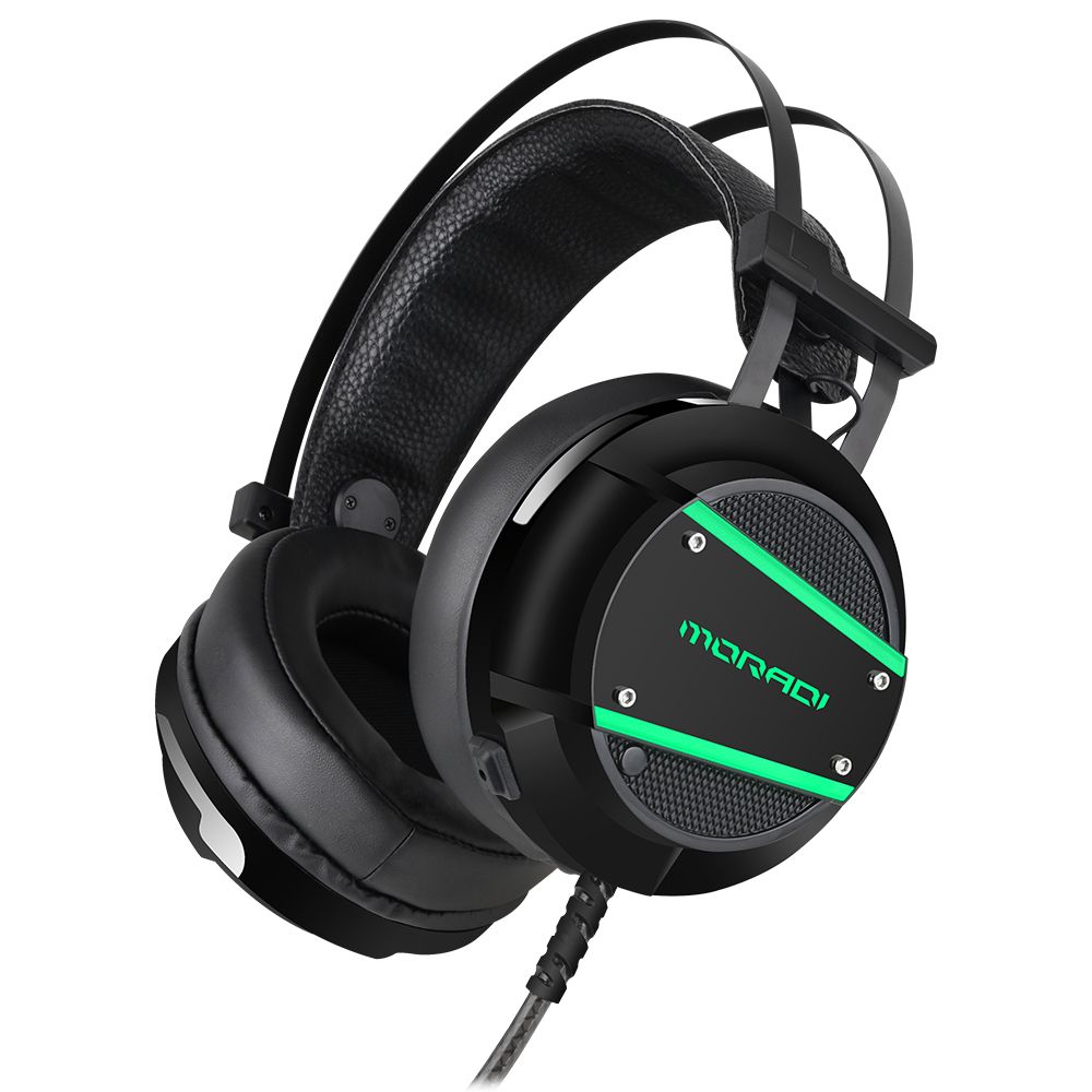 MORADI Electronic Sports Game Headsets Noise Cancelling Microphone 7.1 Virtual Surround Channel 50mm Drive Unit Zero Load Sense