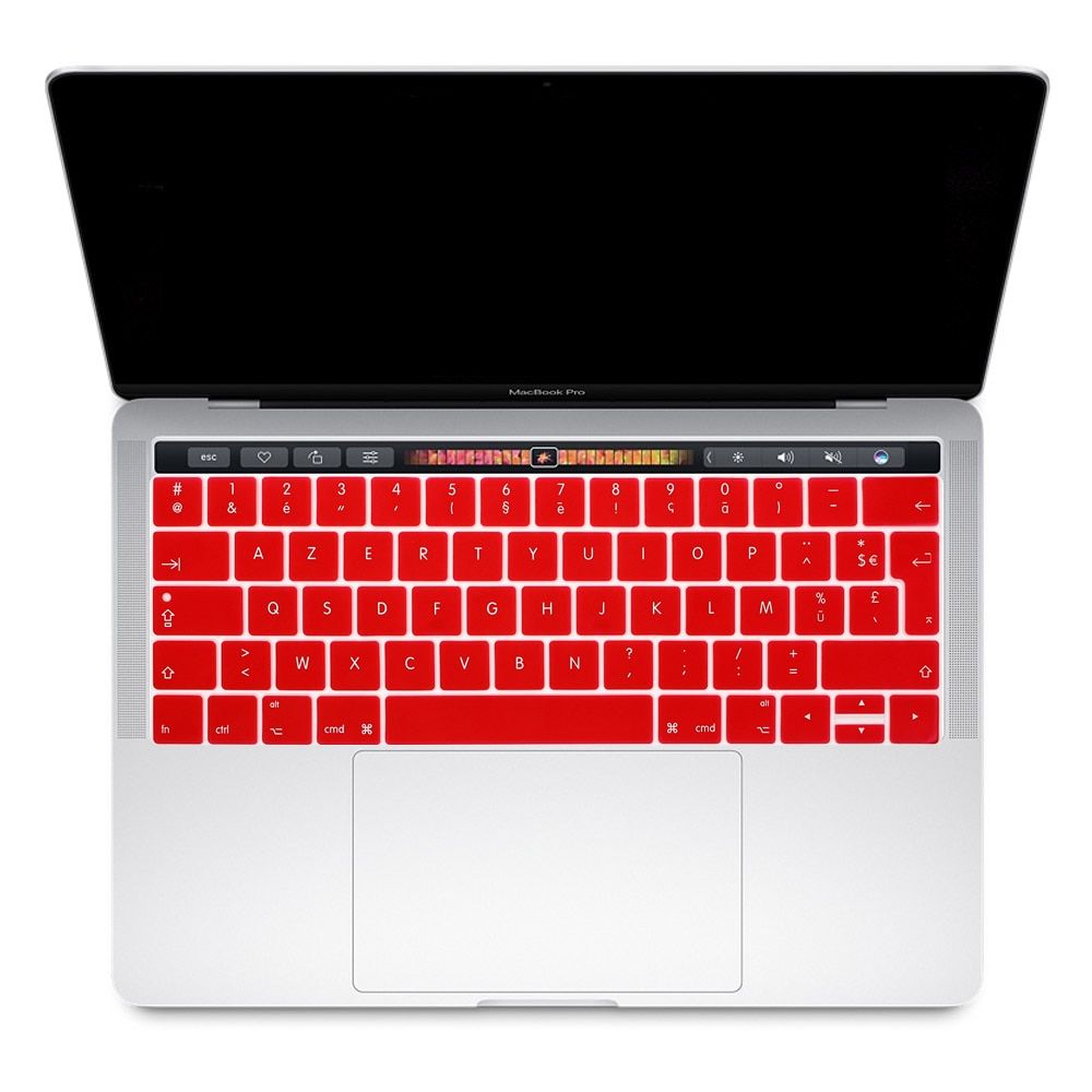 French Azerty For Macbook Pro 13" 15" A1706 A1707 A1989 A1990 with Touch Bar Euro UK Version Thin Keyboard Covers Silicone Skins