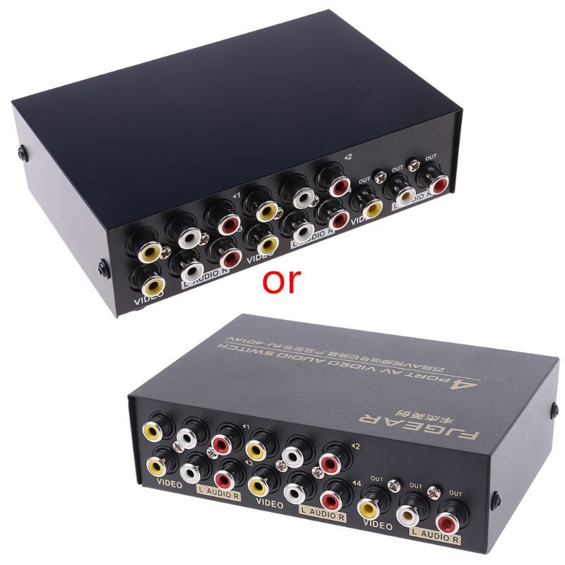 4 Port AV Video RCA 4 Input 1 Output Switcher Switch Selector Splitter Box C5AE