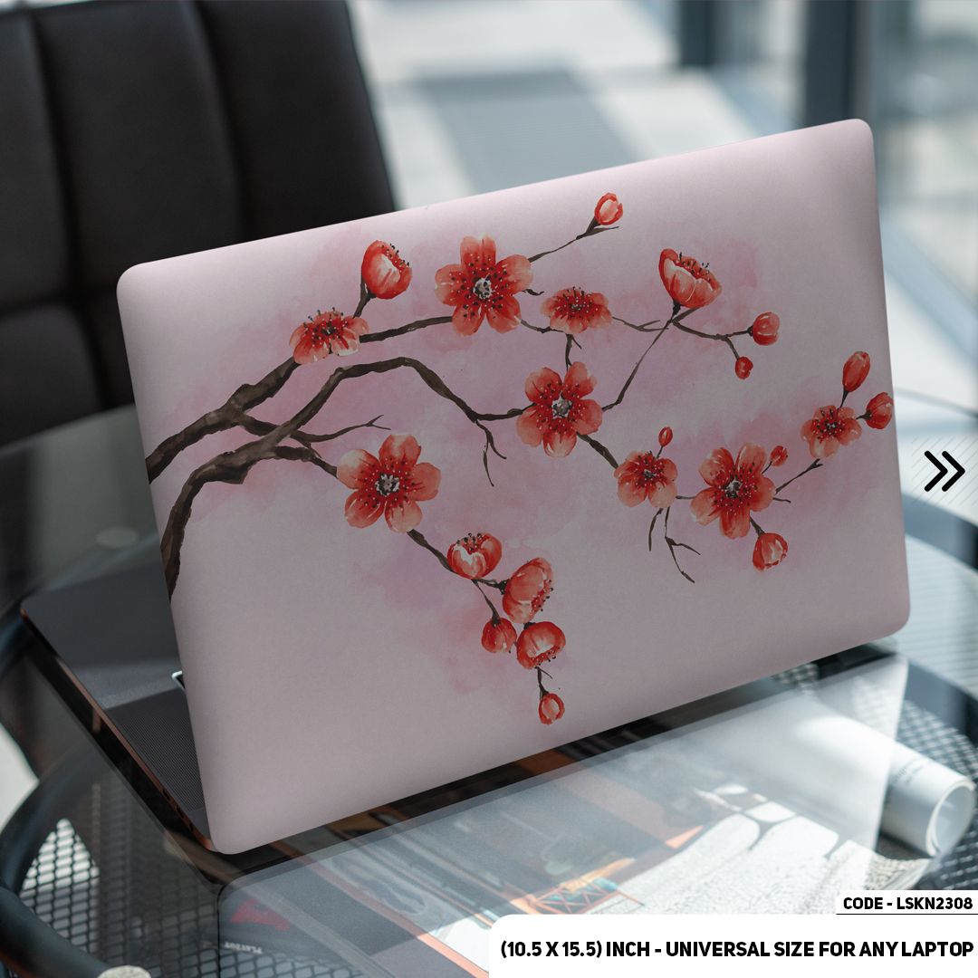 LSKN2308 - Flower Pattern Floral Design Laptop Skin Decal Sticker For Any Kind of Laptop Waterproof Removable Laptop Sticker (10.5X15.5) - Handy Commodity
