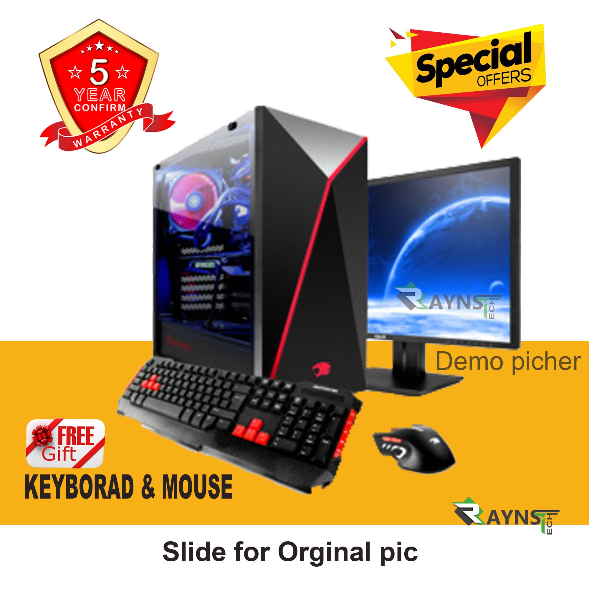 Intel Core 2 Duo 6MB Cache RAM 8GB HDD 1000GB Monitor 17