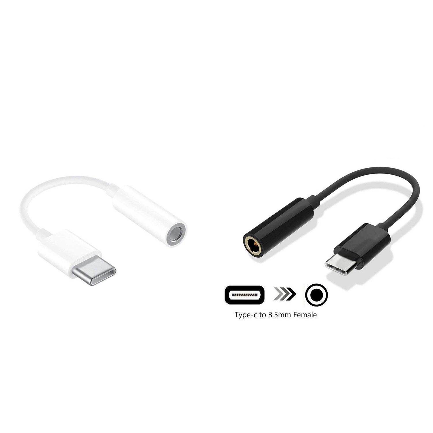 6Pcs Type C To 3.5Mm Headphone Audio Adapter,USB-C To 3.5Mm Female AUX Microphone Connector Cable for Motorola Moto Z, Le 2/Le Pro 3,Not Fit - 3Pcs White & 3Pcs Black , usb c headphones
