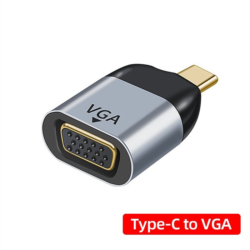 1080P/4K/8K HDMI-compatible to Type C Adapter USB C to VGA RJ45 Mini DP Adapter For Macbook Pro Samsung TV Video Adapter Type C to VGA