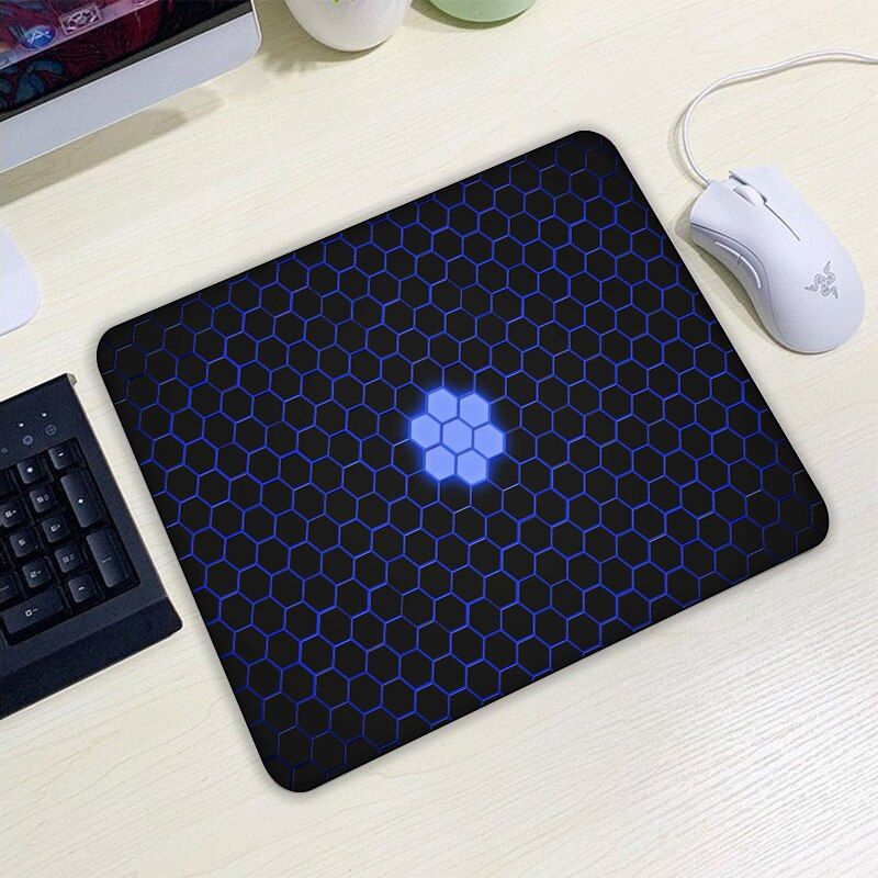 Gaming Mouse Pad Cute Gamer Desk Keyboard Mat Mats Pads Hexagon Kawaii Pc Mause Small Gamers Accessories Carpet Table Desk Mat