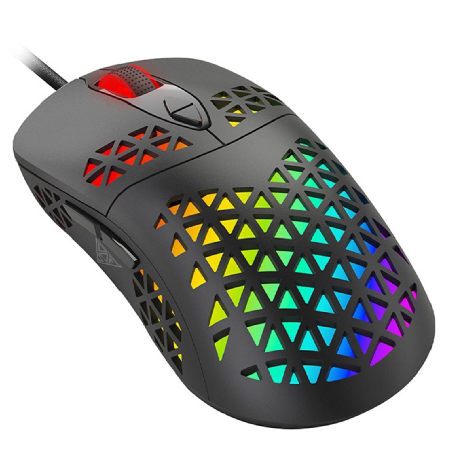 GreenForest V4 Mechanical Mouse Hollow Triangle Hole ABS 3200DPI Wired 7 Button Gaming Mice for Computer