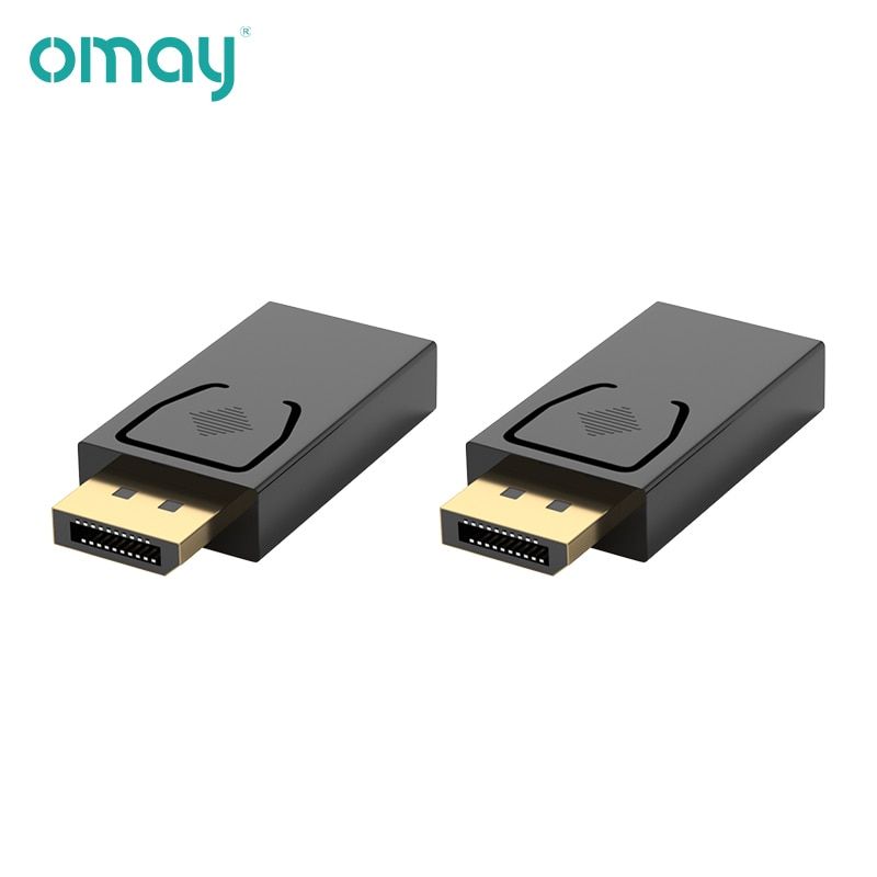 DP Male To HDMI-compatible Female Adapter Display Port HDMI-compatible Splitter HD TV Cable Adapter for TV Projector 4K@30Hz AUX Two Black