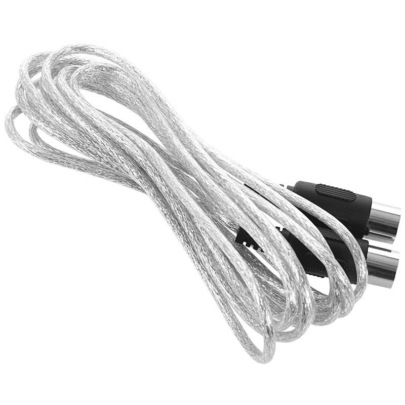 est 3 meter 10ft MIDI Extension Cable 5 Pin Plug Male To Male Connector Silver