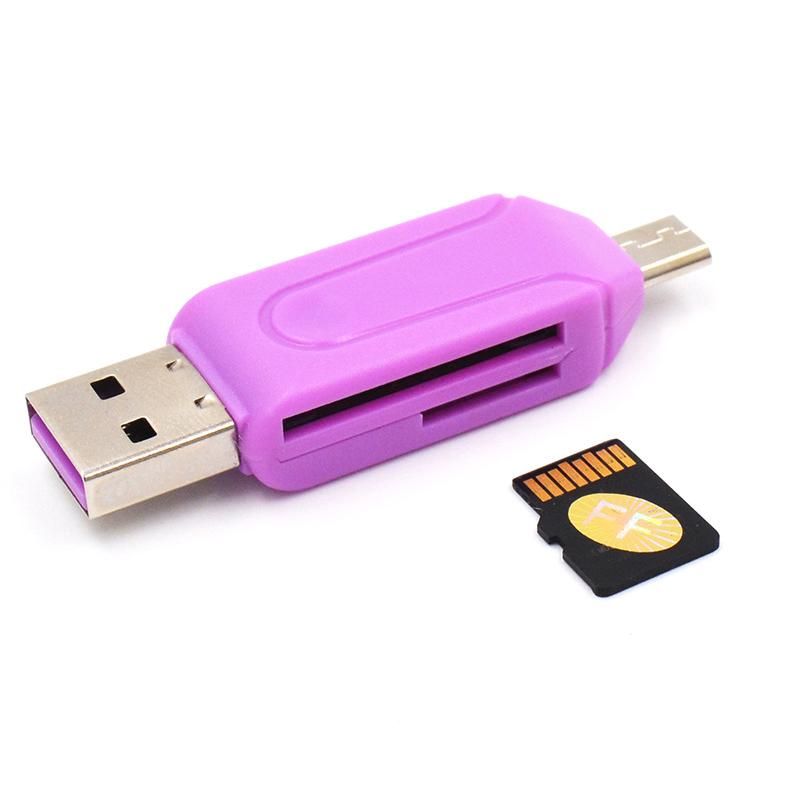 OTG 2 In 1 USB Card Reader Adapter Universal Micro USB TF SD Card Reader Flash Drive Smart Memory Card Reader