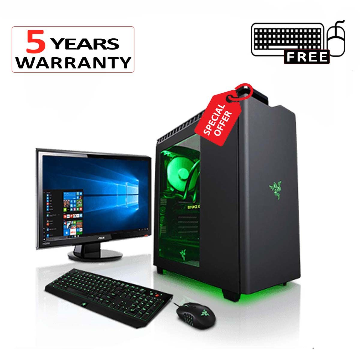 Intel® Dual Core RAM 8GB HDD 500GB  Monitor 17” Intel HD Graphics Built-in for Gaming PC Windows 7 64 Bit Bit Good Looking Multicolor Color PC(null)