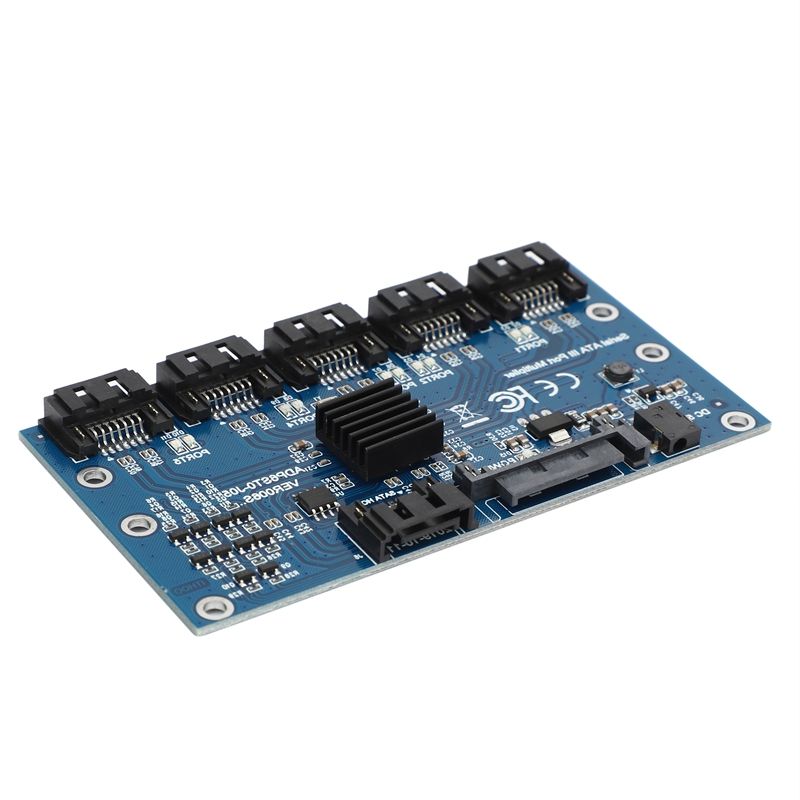 Controller Card Motherboard Sata Expansion Card 1 To 5 Port Sata3.0 6Gbps Multiplier Sata Port Riser Card Adapter For Computer