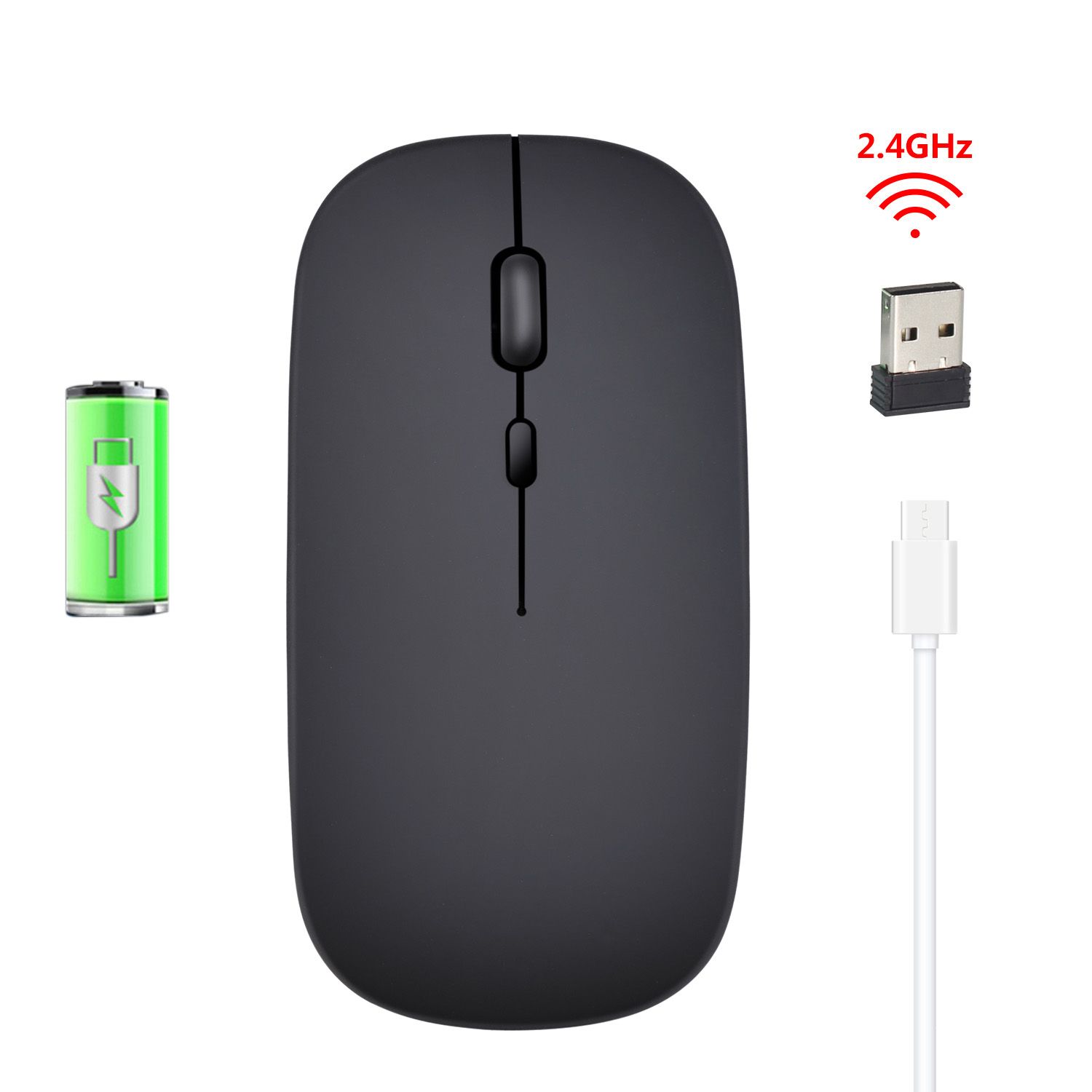 Yfashion M80 2.4G Wireless Rechargeable Charging Mouse -hin Silent Office Notebook Opto-electronic Mouse