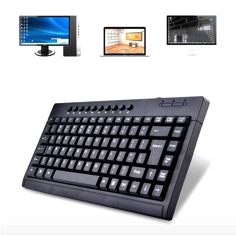 Standard Desktop Keyboard Wired USB Multimedia PC Keyboards for Laptop - Black